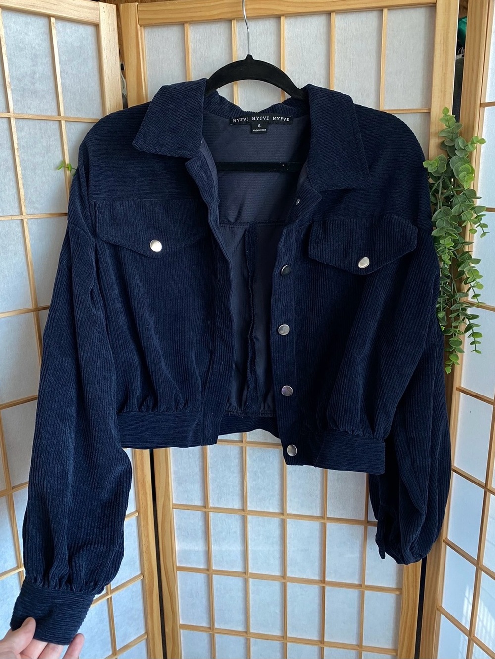 HYFVE Navy Corduroy Bomber Jacket